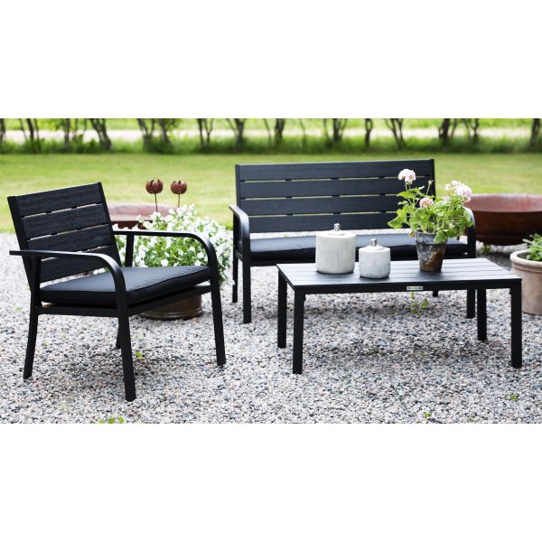 Alesund svart Loungegrupp för uteplatsen Alesund svart Loungegrupp för uteplatsen