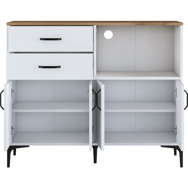 Meuble de cuisine Jericho 166 - Blanc/noyer Meuble de cuisine Jericho 166 - Blanc/noyer