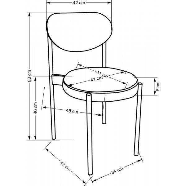 Chaise de salle à manger Cadeira 509 - Gris Chaise de salle à manger Cadeira 509 - Gris