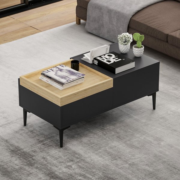 Table basse Mya Anthracite - 91,8 x 45 cm Table basse Mya Anthracite - 91,8 x 45 cm