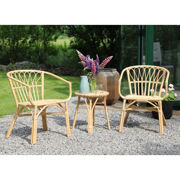 Bali terrass set i rotting - Bord med 2 stolar