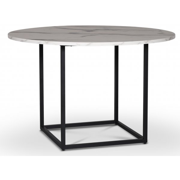 Sintorp matgrupp, runt matbord Ø115 cm inkl 4 st vitoljade Orust pinnstolar - Vit marmor (Laminat) Sintorp matgrupp, runt matbord Ø115 cm inkl 4 st vitoljade Orust pinnstolar - Vit marmor (Laminat)