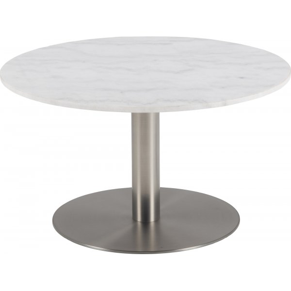 Corby soffbord 80 cm - Vit/nickel