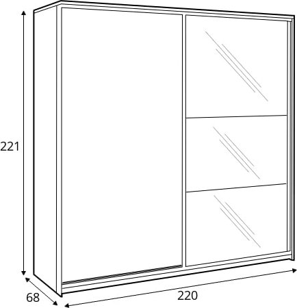 Quant Cuarto kledingkast 220 cm - Ambachtelijk eiken/zwart