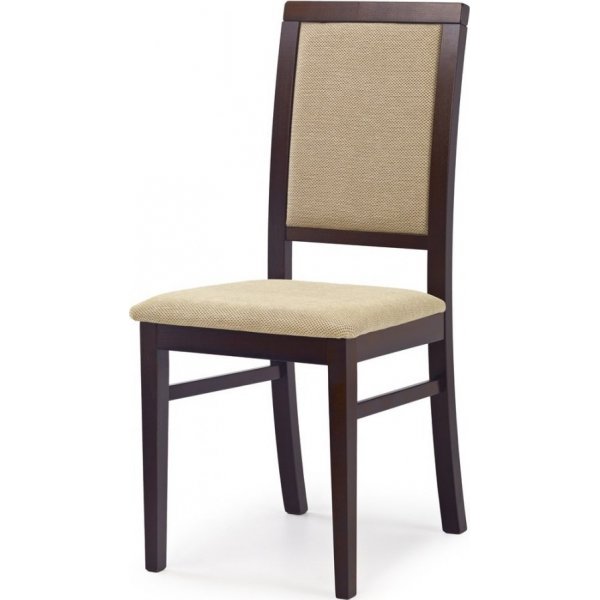 Chaise de salle à manger Gille - Beige/noyer foncé Chaise de salle à manger Gille - Beige/noyer foncé