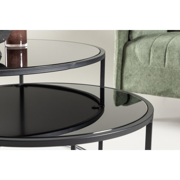 Twin soffbord Ø79/59,5 cm - Svart Twin soffbord Ø79/59,5 cm - Svart