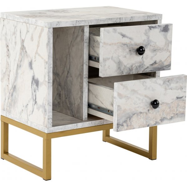 Glimmer sngbord - Freesia marmor/guld