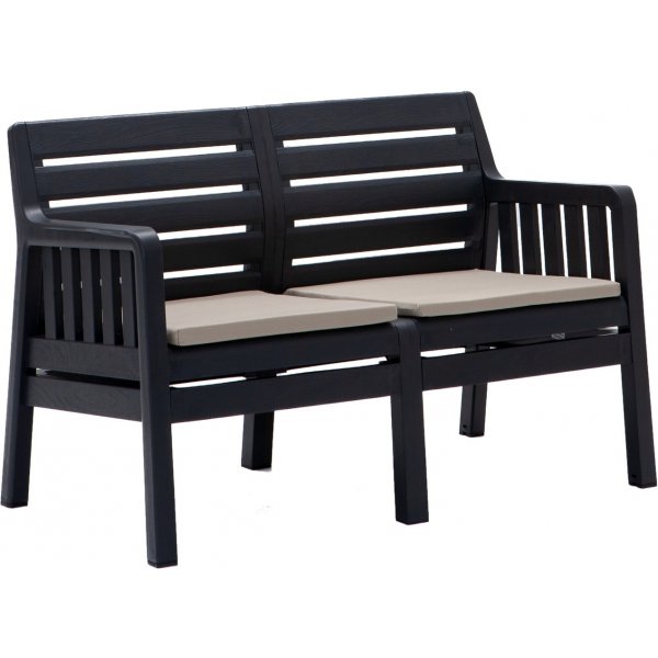 Groupe salon Lara avec canapé 2 places, 2 fauteuils et table - Anthracite Groupe salon Lara avec canapé 2 places, 2 fauteuils et table - Anthracite