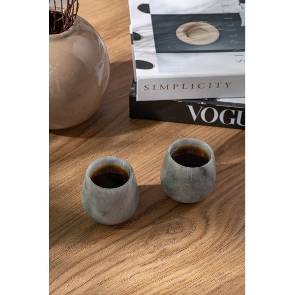 Kaffekoppar i grå marmor från Verona - 2 delar Kaffekoppar i grå marmor från Verona - 2 delar