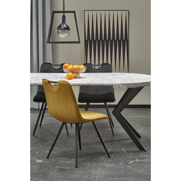 Table à manger Nastro 100-250 cm - Marbre blanc/noir Table à manger Nastro 100-250 cm - Marbre blanc/noir