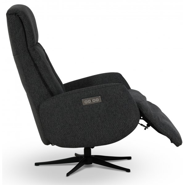 Marb�ck lyx reclinerf�t�lj (2 el-motorer) inbyggt fotst�d - M�rkgr�tt tyg