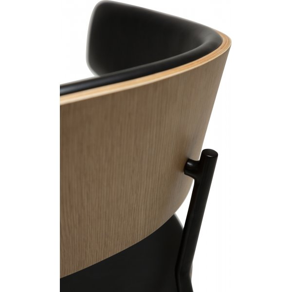 Chaise avec cadre pour berceau - PU noir/placage chêne Chaise avec cadre pour berceau - PU noir/placage chêne