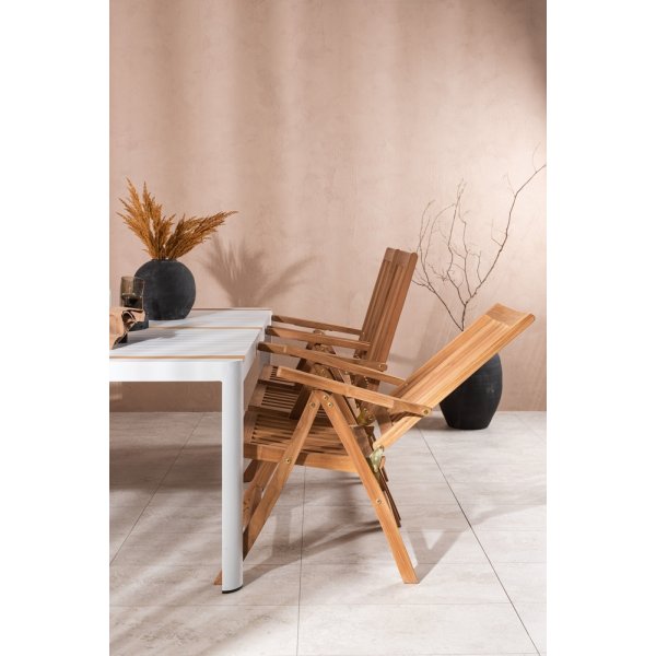 Togo utematgrupp med 6 st Kenya stolar - Teak/Vit Togo utematgrupp med 6 st Kenya stolar - Teak/Vit