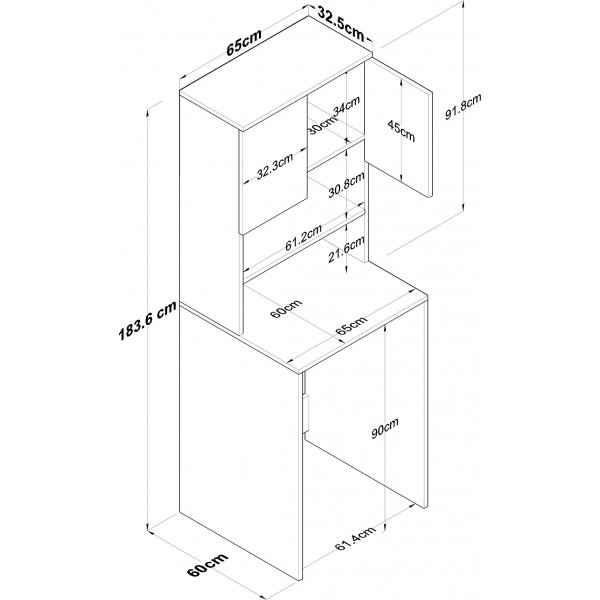 Meuble pour machine  laver avec rangement