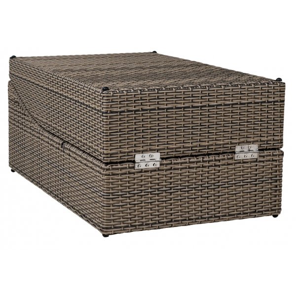 Bain de soleil pliable et réglable en deux parties - Cube en rotin avec coussin Bain de soleil pliable et réglable en deux parties - Cube en rotin avec coussin