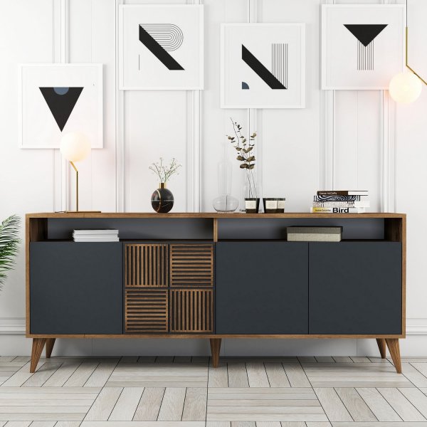 Buffet Milan 180 cm - Noyer/anthracite