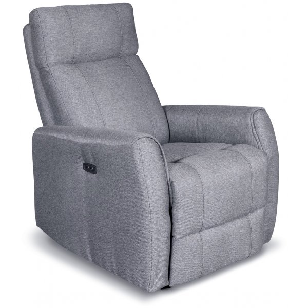 Enjoy Elof elektrisk Recliner i grtt tyg + Textilskydd fr mbler