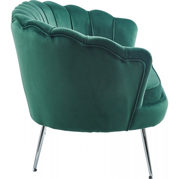 Sammets soffa grn 2-sits - Kingsley