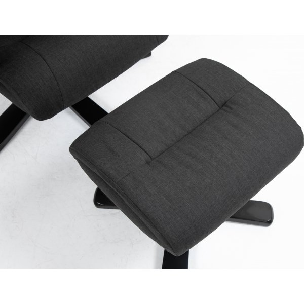 Oslo reclinerftlj med pall - Cortina svart