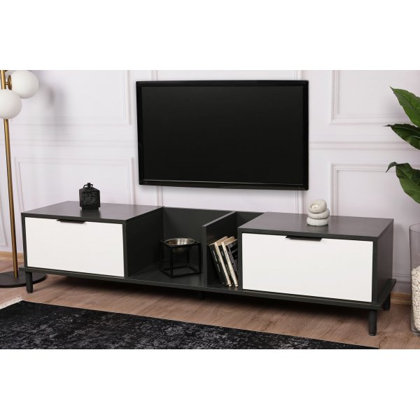 Ibiza TV-b�nk - Vit/antracit