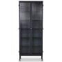 Revel vitrinskp dubbel 80x200 cm - Svart / Kristallglas