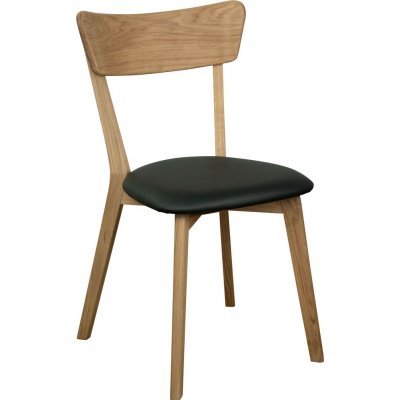 Amino stol - Oljad ek / svart ecoläder
