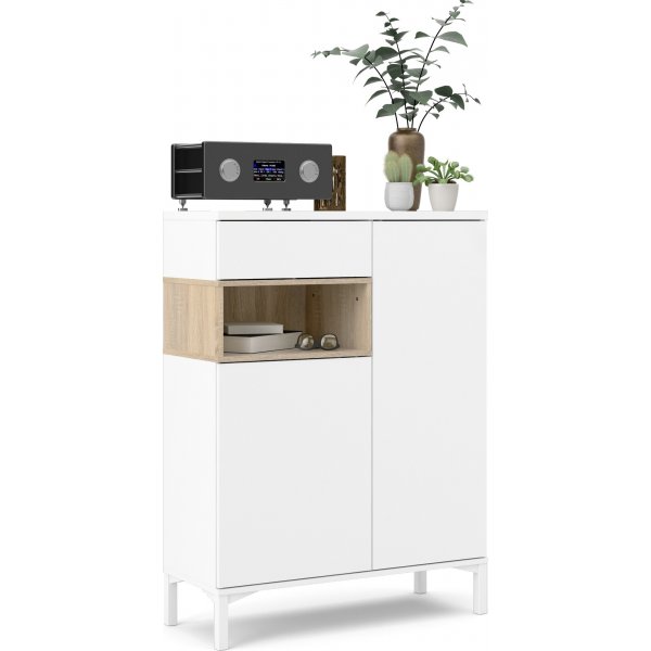 Armoire Roomers - Blanc/chêne Armoire Roomers - Blanc/chêne