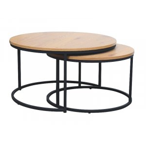 Satsbord ek/svart Ø80/60 cm - Atlanta Satsbord ek/svart Ø80/60 cm - Atlanta