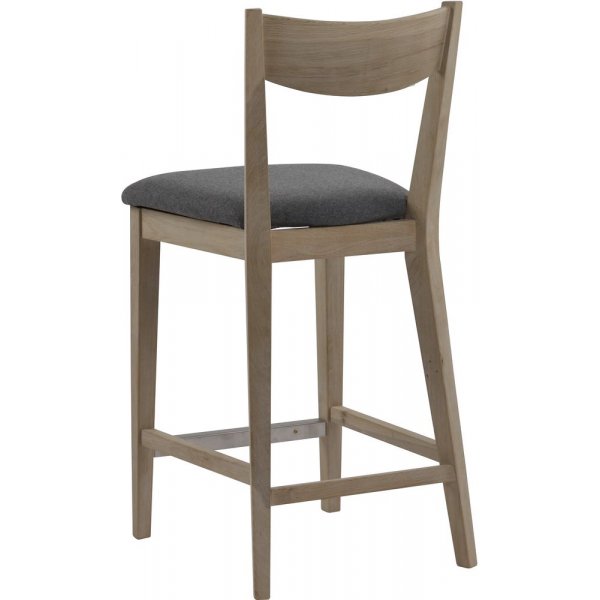 Kinley barstol - Whitewash ek/ljusgr�