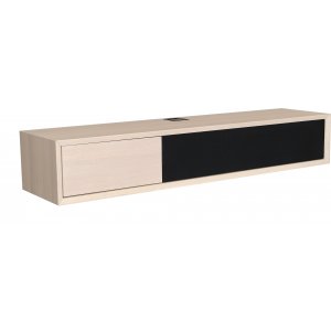 Banc mdia Vision 133 cm - Placage chne pigment blanc