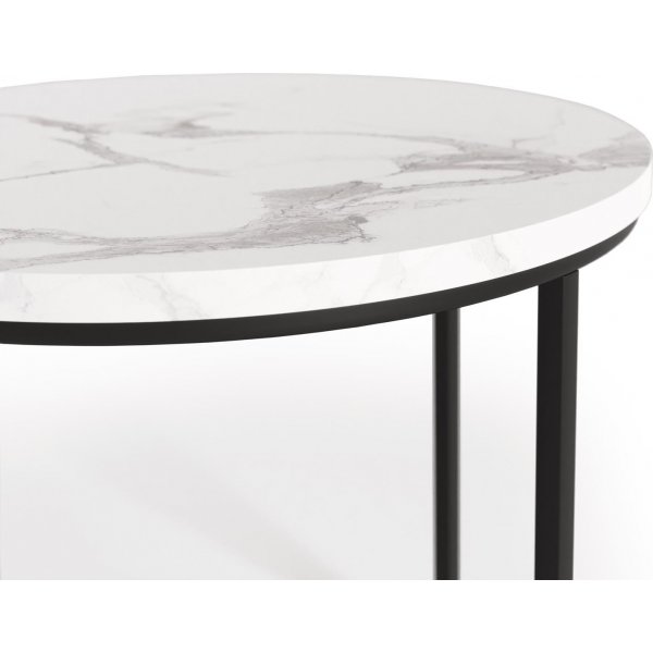 Table basse Tore Ø43/53 cm - Marbre blanc/noir Table basse Tore Ø43/53 cm - Marbre blanc/noir
