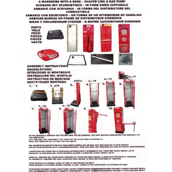 Bensinpump garderob nedfllbart skrivbord - Valfri frg