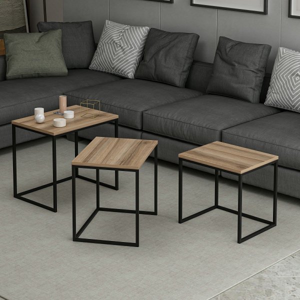 Evia satsbord 45/50/55 x 36/38/40 cm - Valnöt Evia satsbord 45/50/55 x 36/38/40 cm - Valnöt