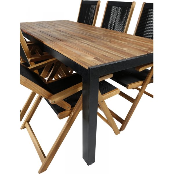 Bois utematgrupp med 6 st Little John stolar - Svart/Natur Bois utematgrupp med 6 st Little John stolar - Svart/Natur