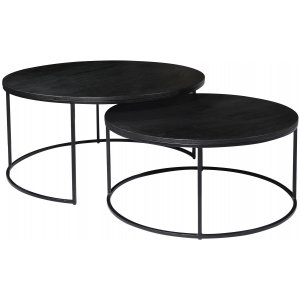 Table basse Natalie 2 sets 85/70 cm - Placage frne noir