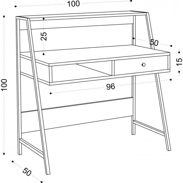 Quiz skrivbord 100x50 cm - Ek