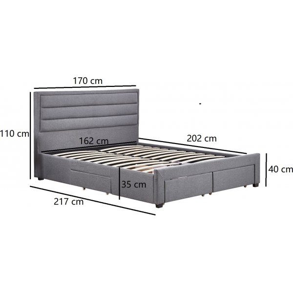 Älmhult 160 x 200 cm grijs bed met opbergruimte Älmhult 160 x 200 cm grijs bed met opbergruimte