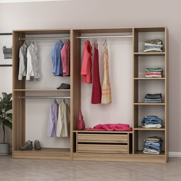 Cavolo garderob 225x52x210 cm - Brun/fume Cavolo garderob 225x52x210 cm - Brun/fume