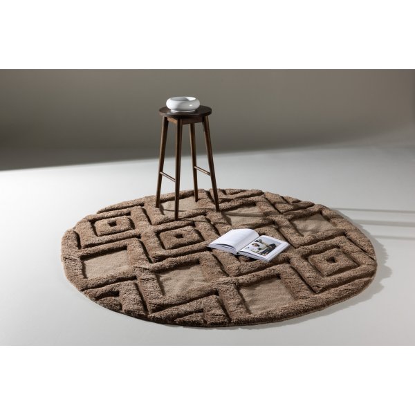Dahliawollen vloerkleed - Donkerbruin Dahliawollen vloerkleed - Donkerbruin