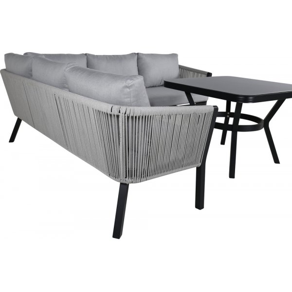 Groupe de canapés d'angle Virya - Noir/Gris Groupe de canapés d'angle Virya - Noir/Gris