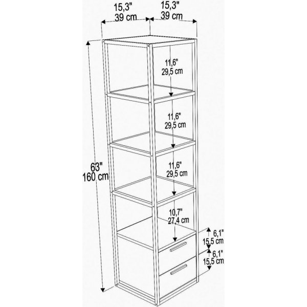 Robbins bokhylla - Guld/antracit Robbins bokhylla - Guld/antracit