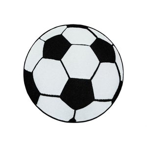 Barnmatta Brigid fotboll - Svart/vit - Rund Ø120 cm