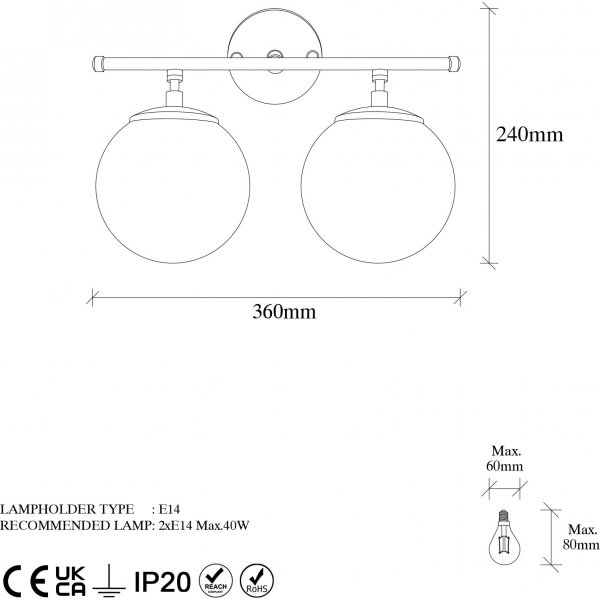 Rosy wandlamp 10735 - Goud/wit