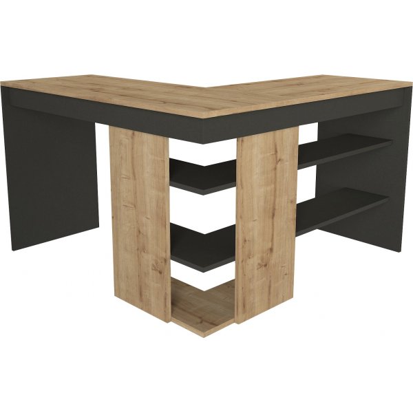 Stylo hrnskrivbord 120/120x45 cm - Safir/antracit