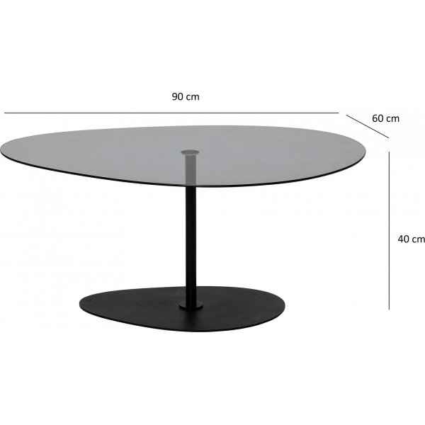 Table basse Porto 90 x 60 cm - Gris fonc/noir