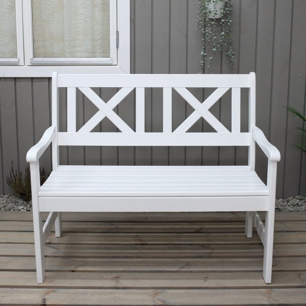 Europe trädgårdsbänk 2-sits - Vit Europe trädgårdsbänk 2-sits - Vit