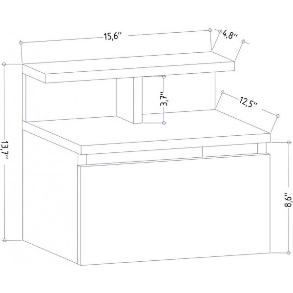 Alice nachtkastje - Wit