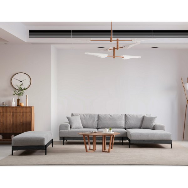 Eti divansoffa hger - Gr/svart