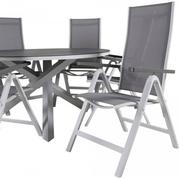 Copacabana utematgrupp med 6 st Albany stolar - Gr/Vit