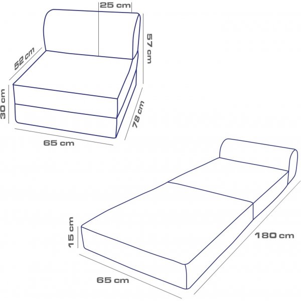 Magic bäddfåtölj - Ljusgrå Magic bäddfåtölj - Ljusgrå